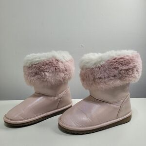 PLACE Pink Faux Fur Winter Booties Size Girl's 10